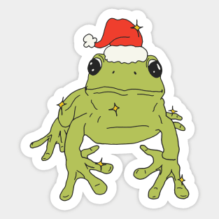 Christmas Frog in Christmas Hat ♥ Sticker